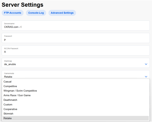 Retakes im CKRAS Webpanel